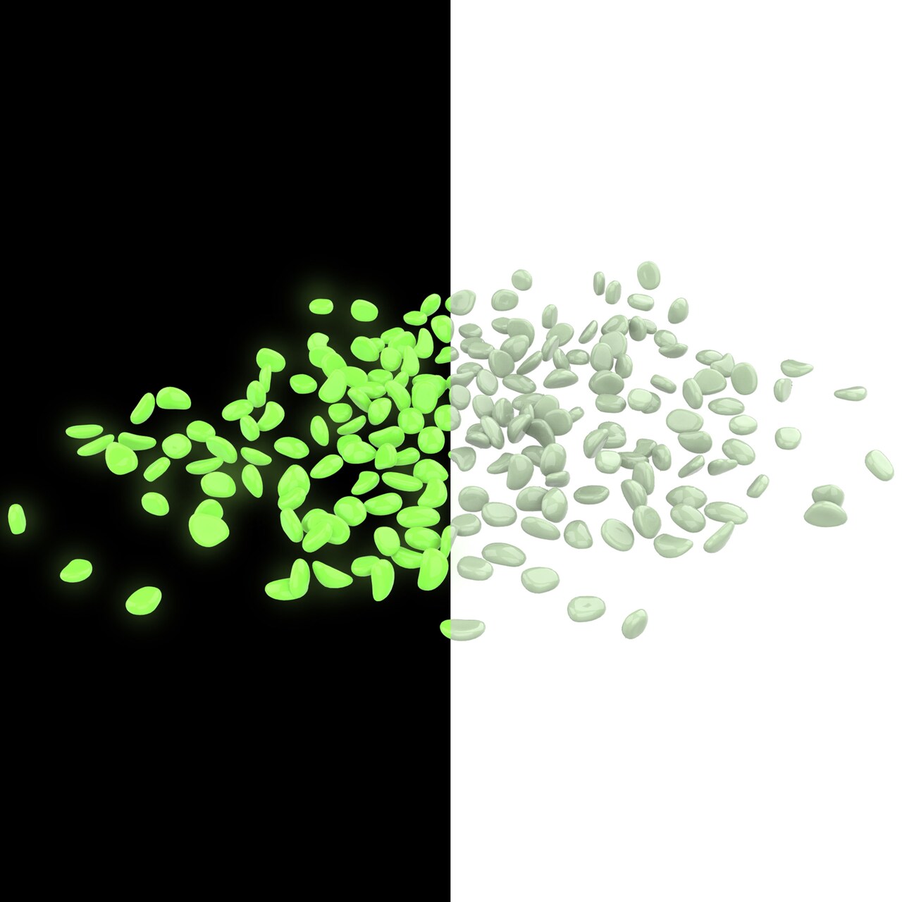 200 Glow In The Dark Solar Pebbles Garden Decor White Resin Pathway Markers